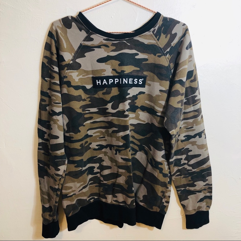 Happiness Green Camouflage Men Sweater